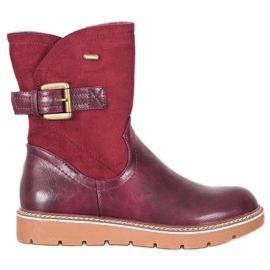 Ideal Shoes Støvler på platformen rød