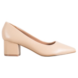 Ideal Shoes Stilfulde beige pumper