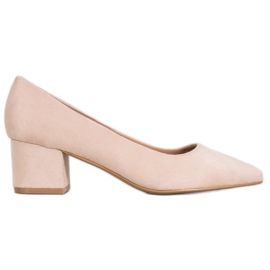 Ideal Shoes Ruskindpumps på høje hæle brun
