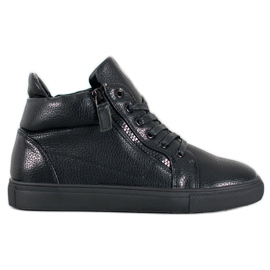 Sergio Leone Sorte sneakers på platformen