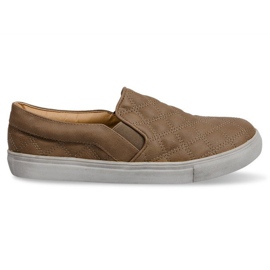 Slip-on quiltede sneakers på 9033 Khaki grøn