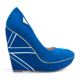 Suede Wedge Pumps 518918 Blå