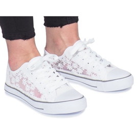 Imponer beige openwork sneakers hvid