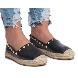 Sorte espadriller med Montana nitter