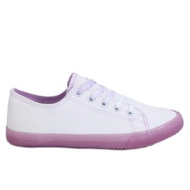 Kvinders ombre hvide og lilla sneakers E3508 Lilla violet