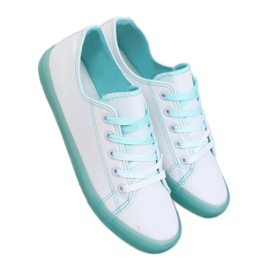 Kvinders ombre hvide og grønne sneakers E3508 Grøn