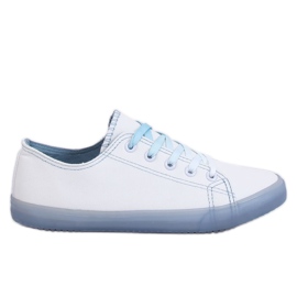 Kvinder ombre hvide og blå sneakers E3508 Blå