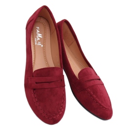 Burgundy loafers til kvinder B2030 Vin rød