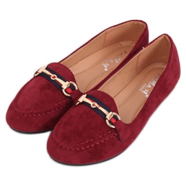 Burgundy loafers til kvinder B2027 Vin rød