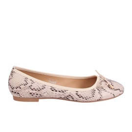 Snake skin ballerina LK31P Snake beige