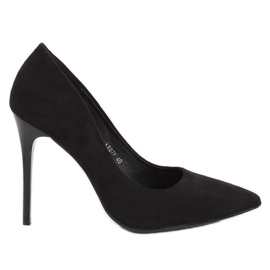 Pumper på sort ruskind LE07P Black Ii Art