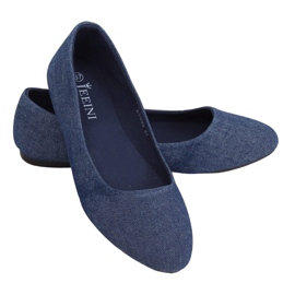 Glatte marineblå ballerinaer Z1005 Navy marine blå