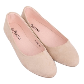 Glatte beige ballerinaer Z1005 Beige
