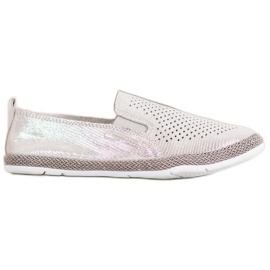 Goodin Åbent læder Espadrilles grå gul
