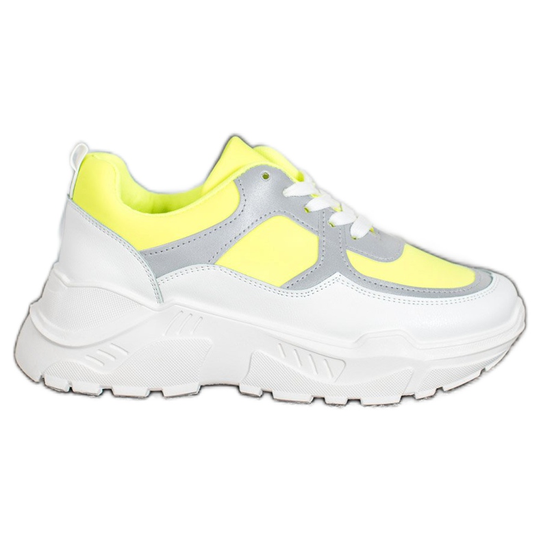 SHELOVET Stilfulde sneakers hvid gul