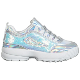 SHELOVET Sneakers med pailletter hvid grå