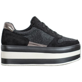 Seastar Sneakers på platformen sort grå