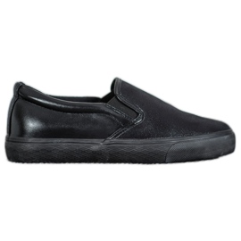 SHELOVET Slip-on sneakers med glitter sort
