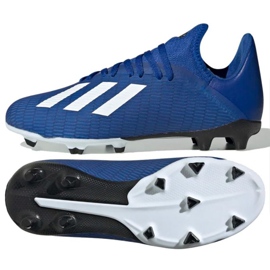 Adidas X 19.3 Fg Jr EG7152 fodboldstøvler blå blå