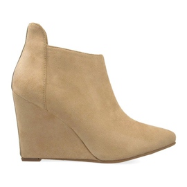 Suede Wedge Pumps TL01-1 Beige