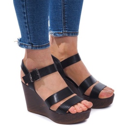 Wedge Sandals H244 Sort