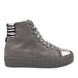 Grå sneakers på kvinders platform TL-53