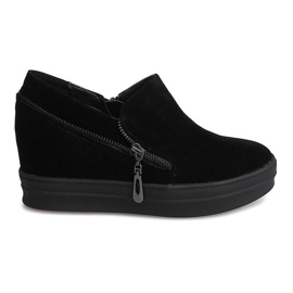 Suede Sneakers On Wedge 9168 Sort