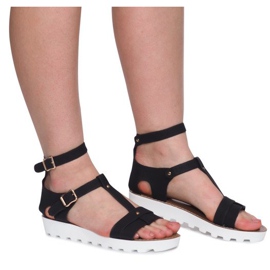 Sandaler med lynlås 50035 Sort