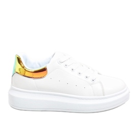 Hvide sneakers med en tyk sål 7935-SP