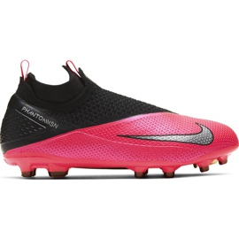 Nike Phantom Vsn 2 Elite Df FG / MG Jr CD4062-606 fodboldsko rød-pink, sort lyserød