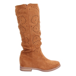 Camel NC1015 åbent kile støvler Camel brun