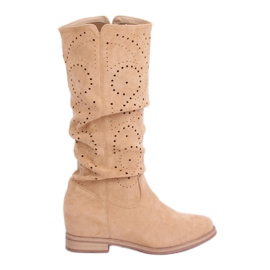 Beige openwork kile støvler NC1015 Beige