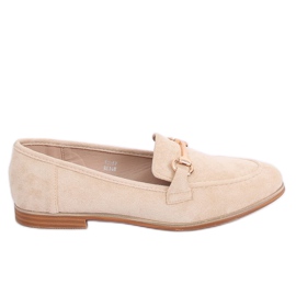 Dame beige loafers T355P Beige