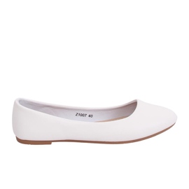Glatte almindelige hvide ballerinaer Z1007 Hvid