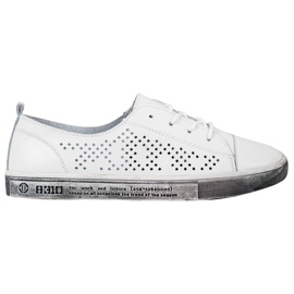 Goodin Hvide openwork sneakers