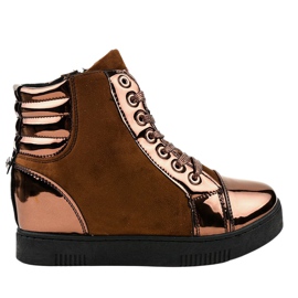 Brun lakeret ruskind sneakers TL-57