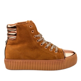 Brune kvinders platform sneakers TL-53