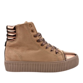 Beige sneakers på kvinders platform TL-53