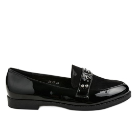Sorte slip-on sko med JN-27 nitter