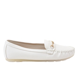 Hvide ballerina loafers i øko-læder FM3102A