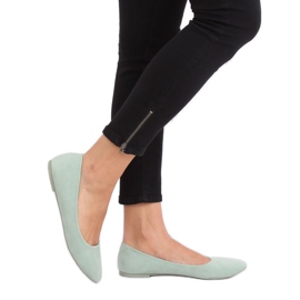 Ballerinas glat ruskind celadon CC212P Grøn