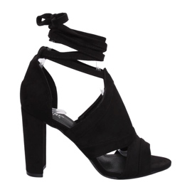 Sorte sandaler bundet til anklen NS112P Sort