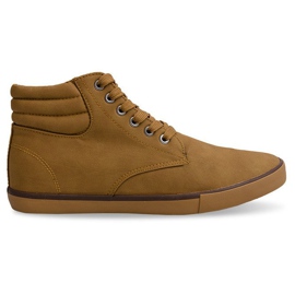 Stilfulde høje sneakers Y034 Camel brun