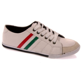 Sneakers med det italienske flag 807 hvid sort