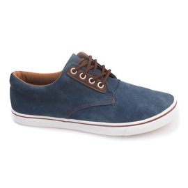 Casual herre-sneakers 61027 marineblå marine blå