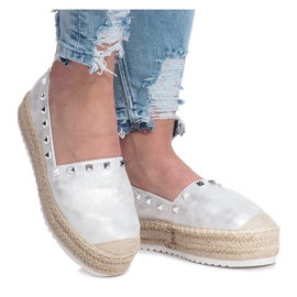 Sølv espadriller på Glam -kilen grå