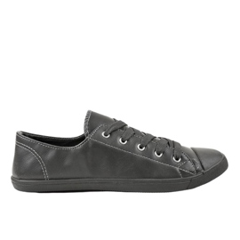Grå sneakers med sløjfe 3057-3