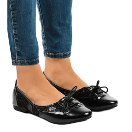 Sort åbent snøre-ballerina 61305