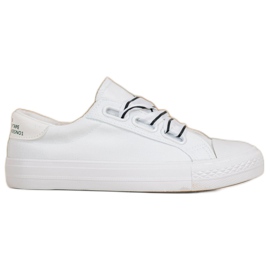 SHELOVET Behagelige tekstilsneakers hvid