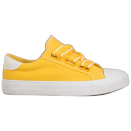 SHELOVET Behagelige tekstilsneakers gul